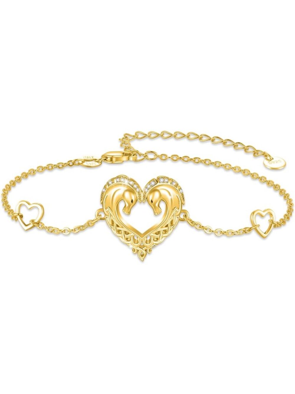 Celtic Animal Bracelet for Women - 925 Sterling Silver Adjustable Jewelry Gift